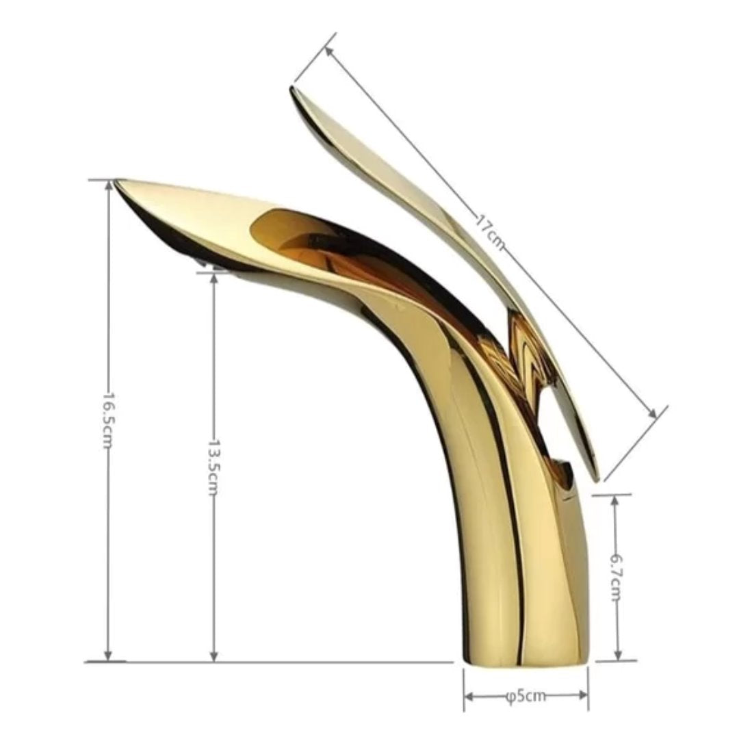 Torneira para Banheiro Monocomando com Design Luxo Dourada Banheiros e Lavabos133 Vitrine das Torneiras 