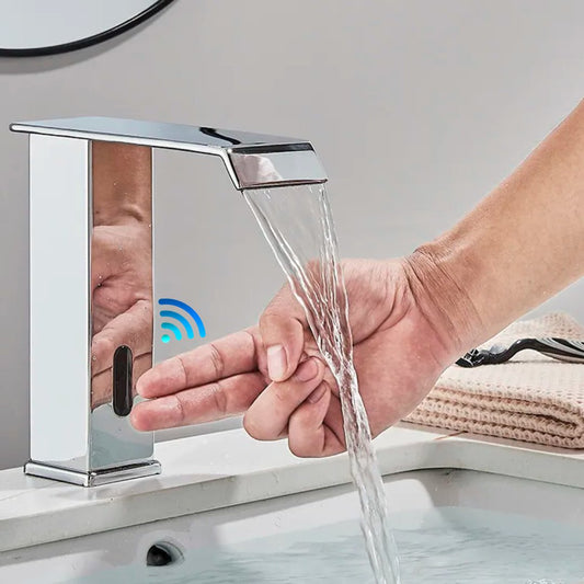 Torneira Sensorial Automática de Luxo para Banheiro - Misturador Água Quente e Fria Banheiro019 Vitrine das Torneiras 