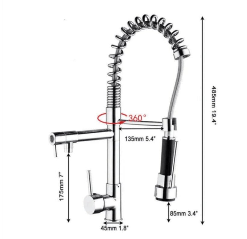 Torneira Monocomando Gourmet com Spray Extensor - Elegance Plus Prata Cozinha006 Vitrine das Torneiras 