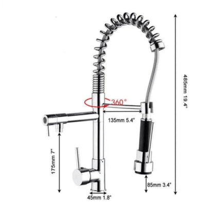 Torneira Monocomando Gourmet com Spray Extensor - Elegance Plus Prata Cozinha006 Vitrine das Torneiras 